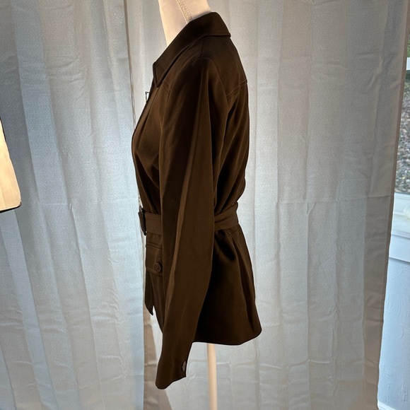Vintage Ann Taylor Chocolate Belted Wool Jacket Size 2 - Picture 2 of 11